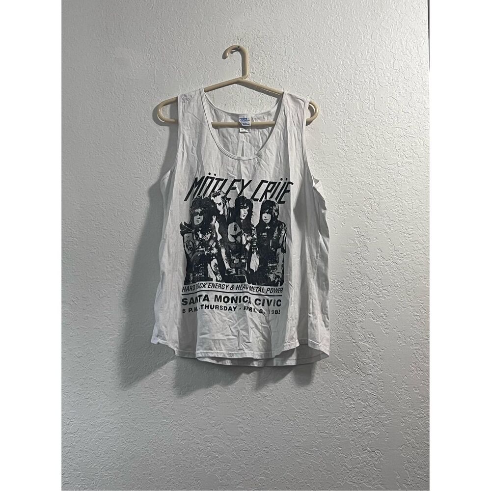 Motley Crue Black & White Graphic Santa Monica Civic Tank Size 2x XXL
